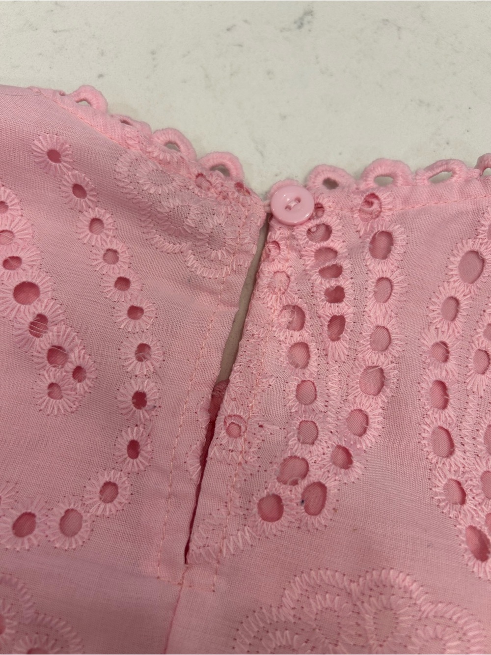 Pink Eyelet Lace Crop Top - Picture 3 of 8